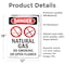 Signmission Natural Gas No Smoking Danger Sign, Vinyl Decal, 12in W x 18in L, 2PK OS-2PACK-DS-D-1218-V-1454 - alternate 5